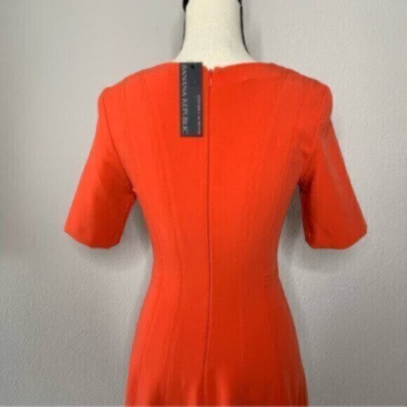 NWT Banana Republic Orange Panel Fit & Flat Sheath Office Dress - Picture 10 of 11